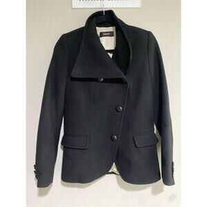 AIRESS *Stella Black Wool Cashmere Asymmetrical Button Coat, Sz Medium, MP $595